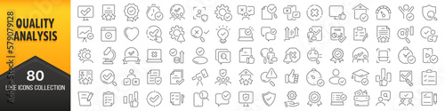 Quality analysis line icons collection. Big UI icon set in a flat design. Thin outline icons pack. Vector illustration EPS10