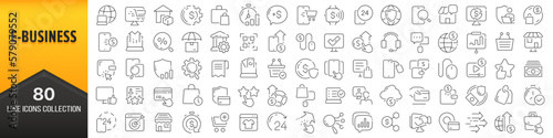 E-business line icons collection. Big UI icon set in a flat design. Thin outline icons pack. Vector illustration EPS10