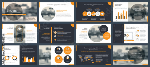 Powerpoint template. Elements of infographics for presentations templates