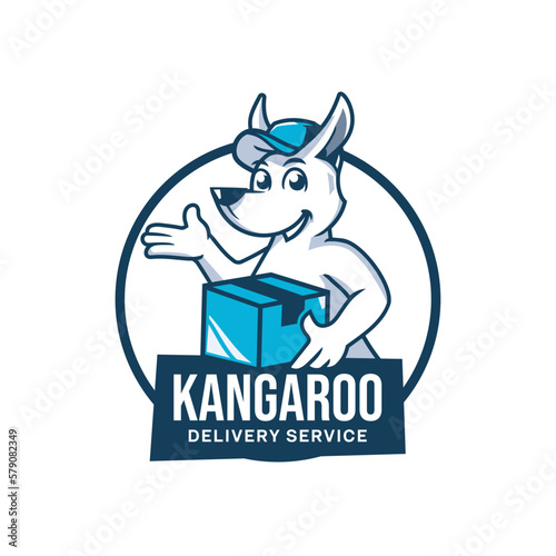 Kangaroo Delivery Service Vector Illustration