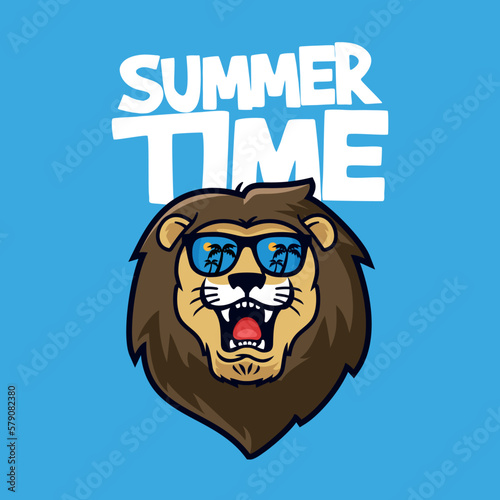 Lion Head Summer Time With Sunglasses
