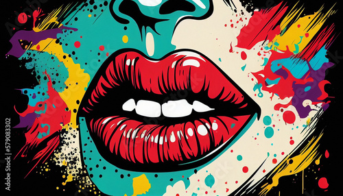 Pop Art Lips - Generative Ai