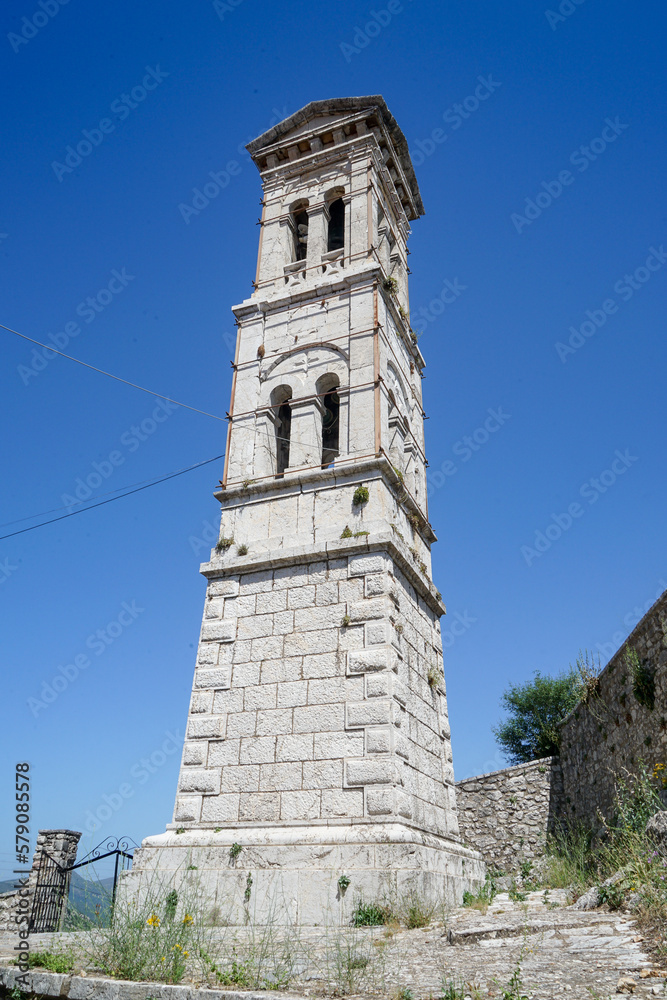 Churchtower in the Small historic town of Karitena on Peloponnes in Greece