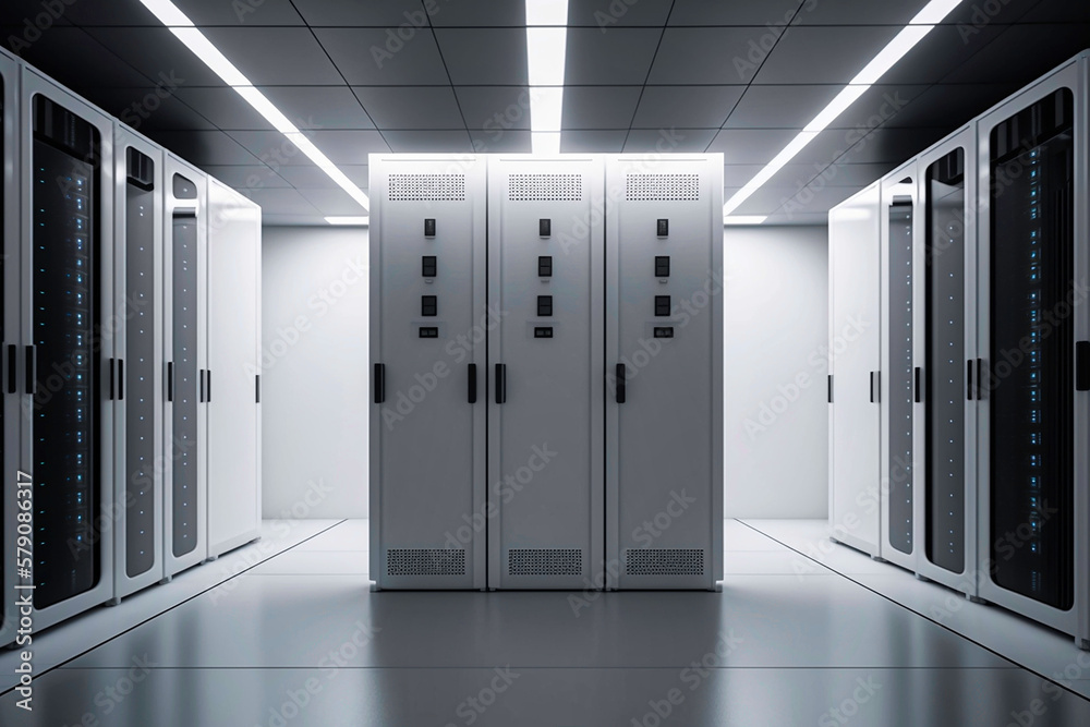 server room full of servers. AI generativ. server room full of servers. AI generativ.