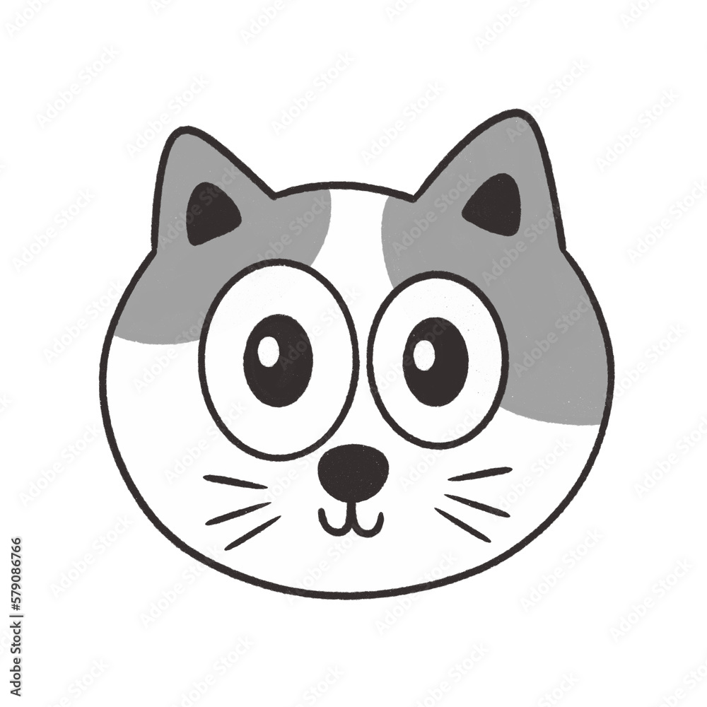 Cute cat head character icon. Cute cat head character icon.