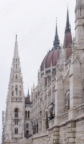 Beautiful old building of the Hungarian Parliament in neo-Gothic style © Anastasiia