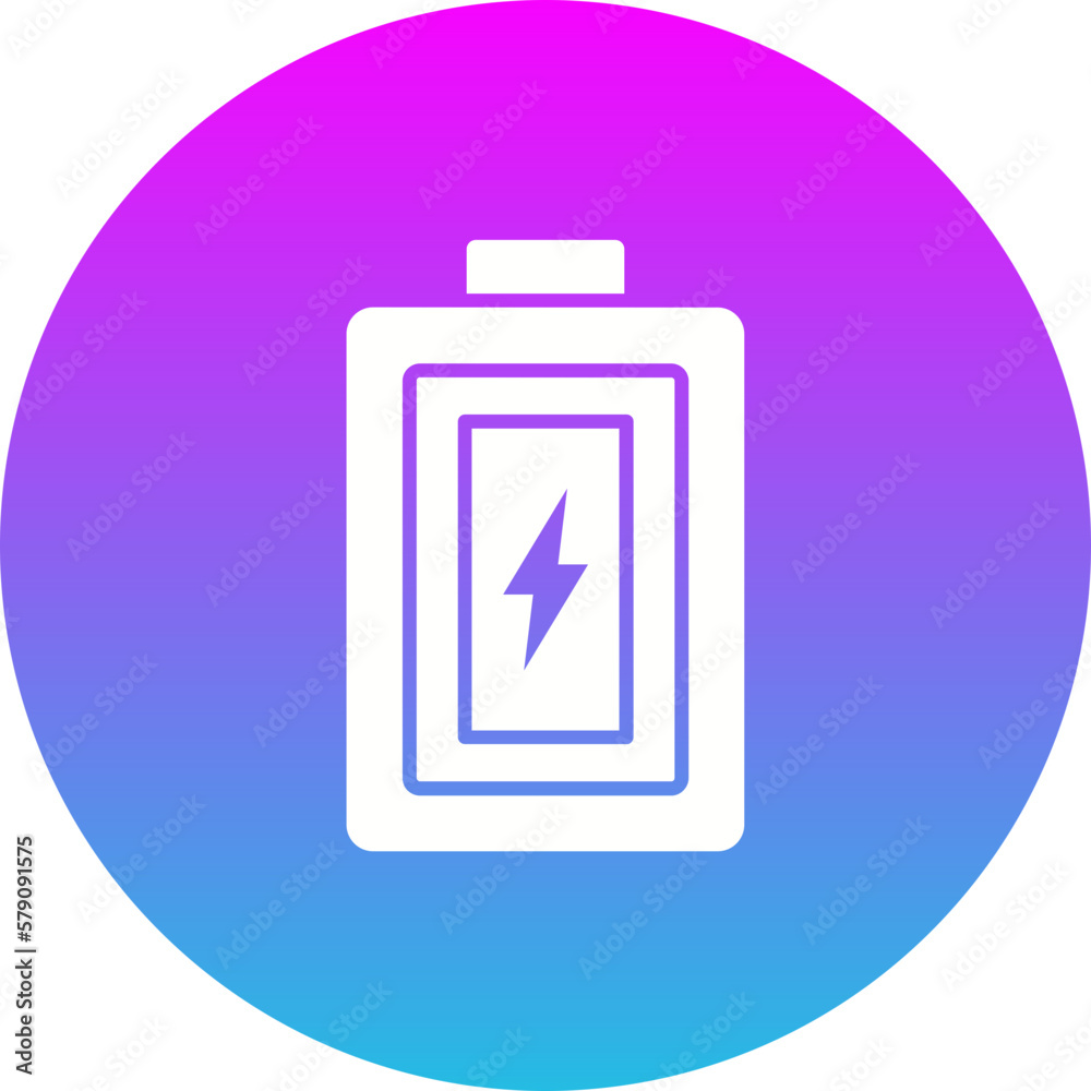 Battery Gradient Circle Glyph Inverted Icon Battery Gradient Circle Glyph Inverted Icon