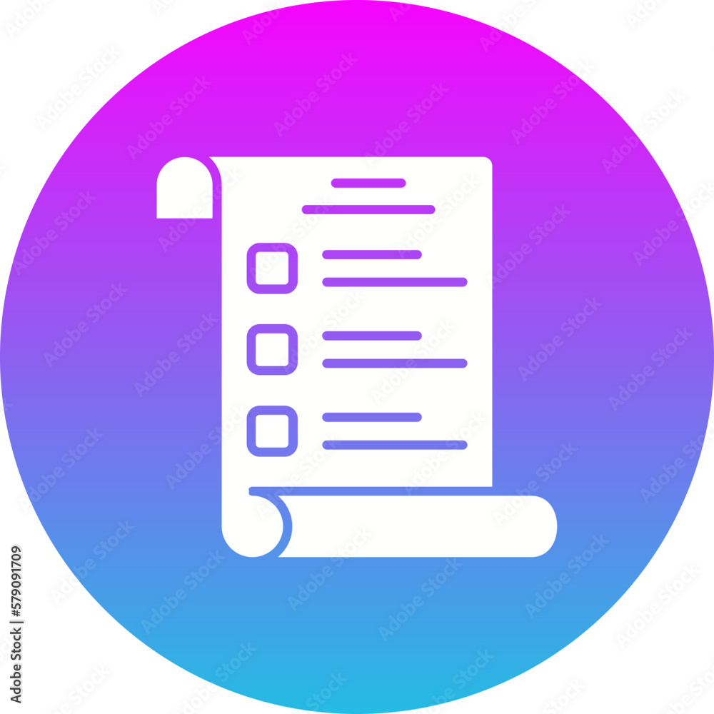 Shopping List Gradient Circle Glyph Inverted Icon Shopping List Gradient Circle Glyph Inverted Icon