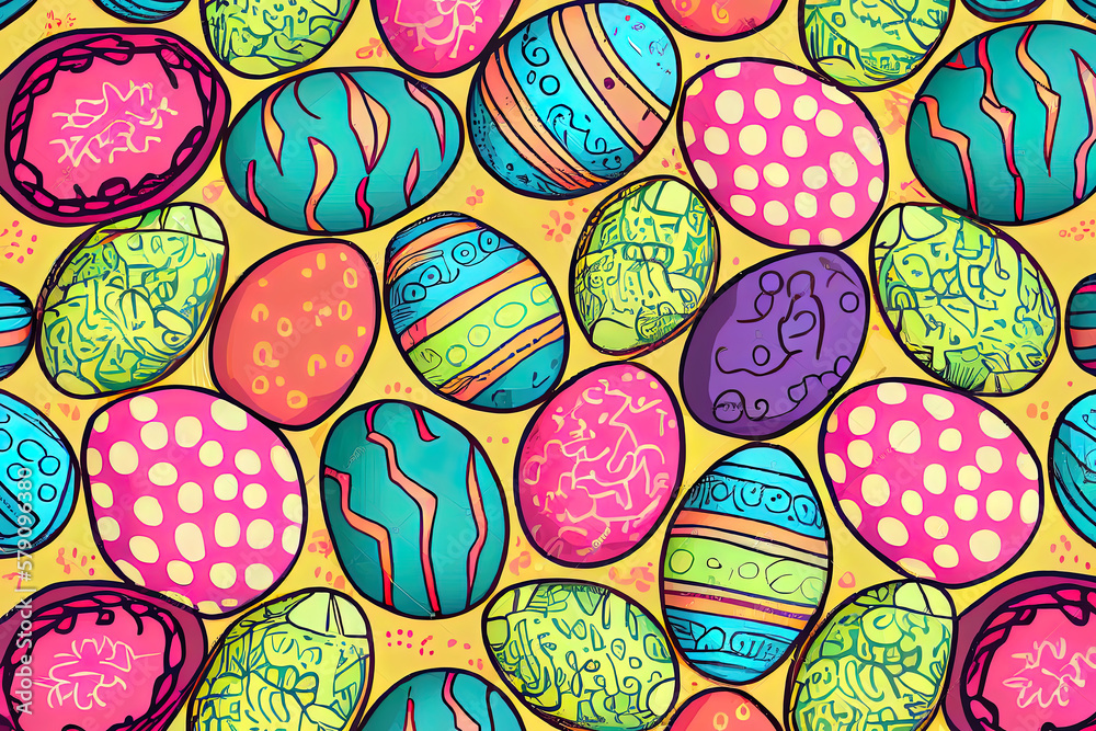 Easter seamless card design. Generative Ai Easter seamless card design. Generative Ai