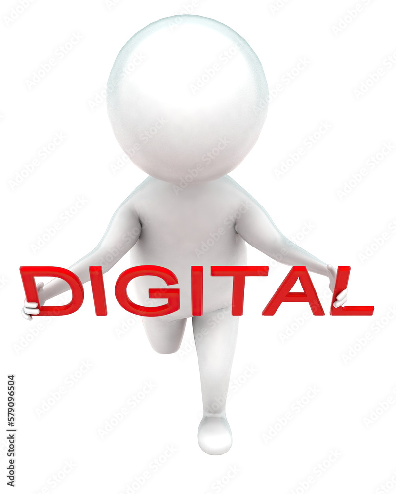 3d man holding digital text in hands concept 3d man holding digital text in hands concept