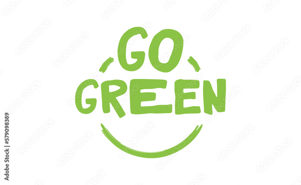 Go Green badge. Eco-friendly slogan. Badge pin with environmental awareness message. Go Green badge. Eco-friendly slogan. Badge pin with environmental awareness message.