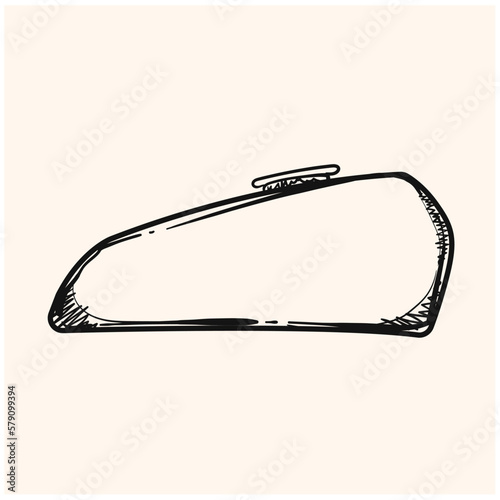 Motorcycle gas tank doodle vector