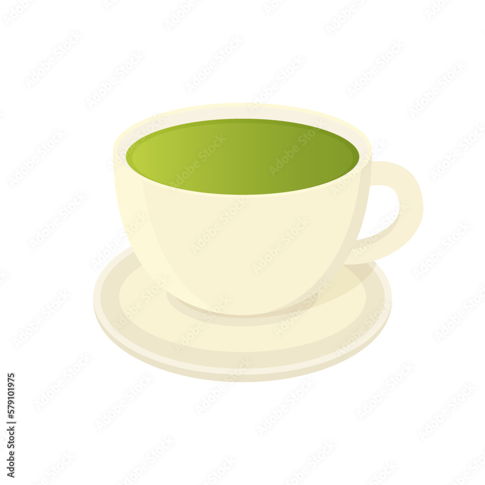 Cup of green tea. Vector illustration, isolated on white background.
Cup of green tea. Vector illustration, isolated on white background.