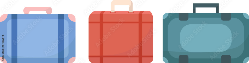 suitcases set in flat style isolated, vector suitcases set in flat style isolated, vector