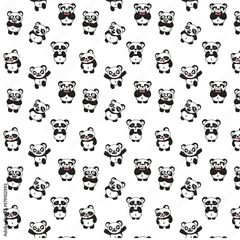 Vektor pattern cute panda Vektor pattern cute panda