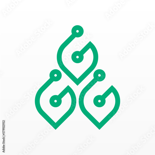 Nature and technology logo design concept. Technology logo template