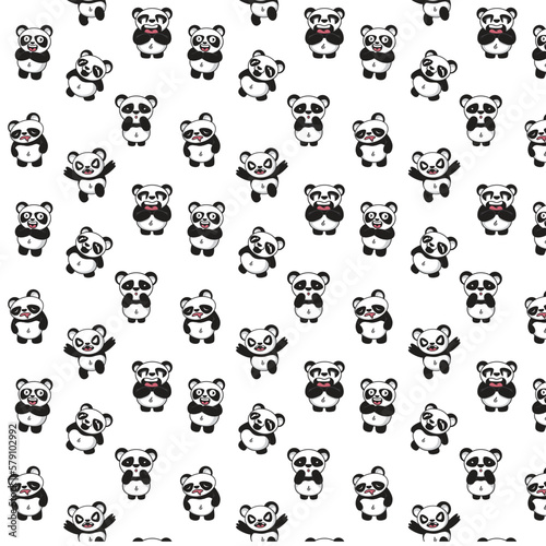 Vektor pattern cute panda