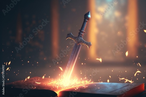 Canvas Print The Bible Word of God Sword of Fire the Gospel of Salvation