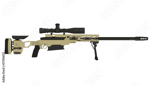 Bild auf Leinwand Sniper rifle Cadex. White background. 3D illustration