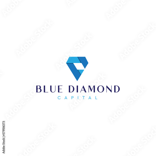 Blue diamond logo design vector file