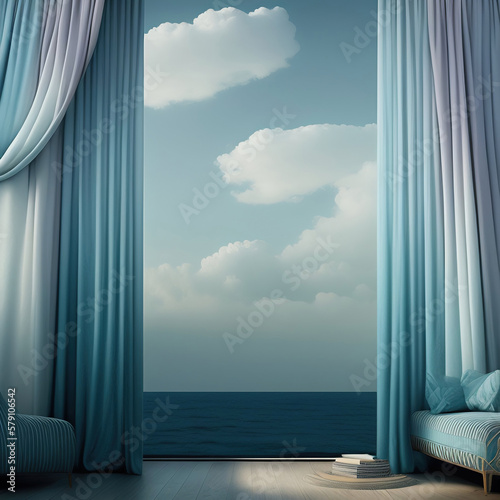 Generative AI  curtains luxury Scene performance or background for web