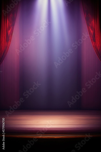Generative AI: curtains luxury Scene performance or background for web