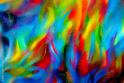 Colorful colorful background. Strokes with a wide brush  acrylic paints.