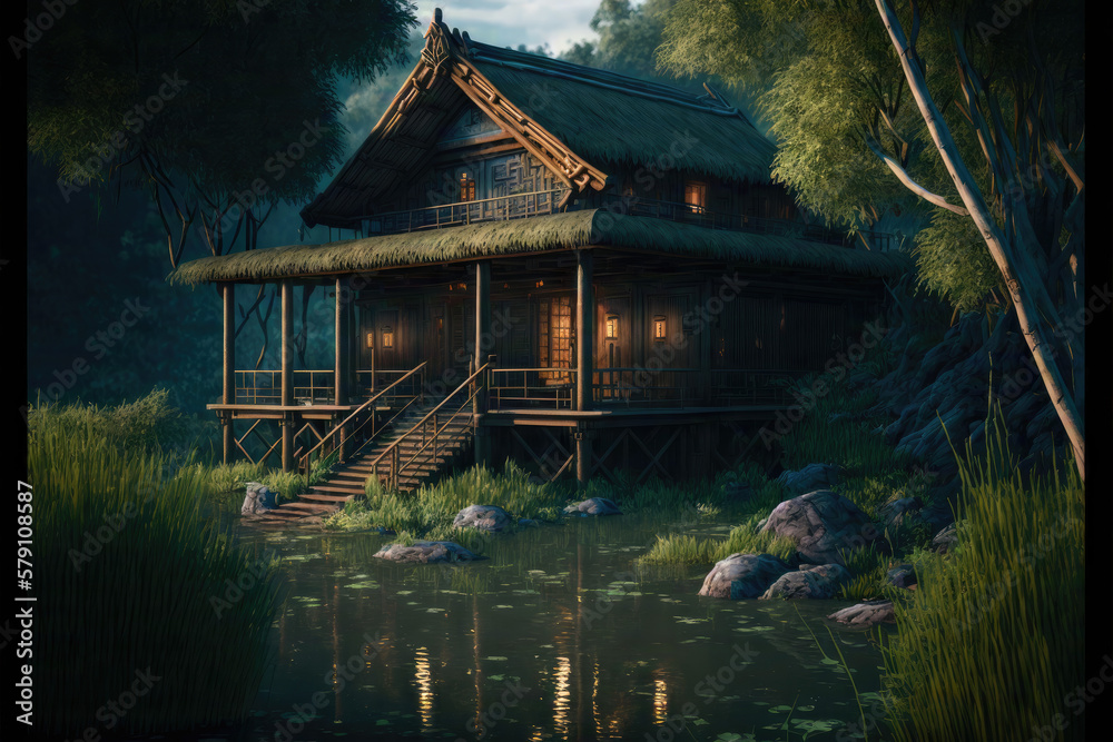 House beside the River House beside the River