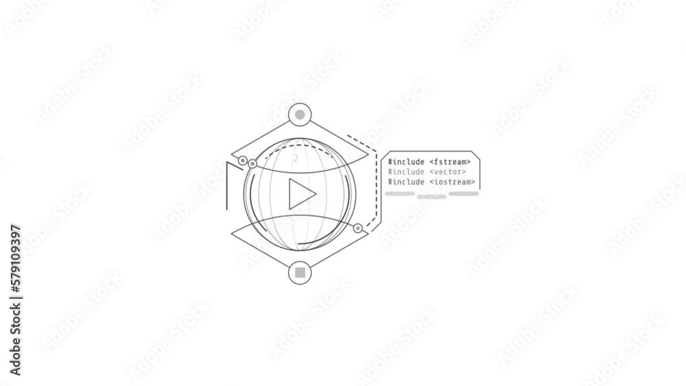 Looped animation of a sphere in a rhombus HUD element. Looped animation of a sphere in a rhombus HUD element.