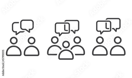Speaking people, icon, vector. Chat, dialog bubble.