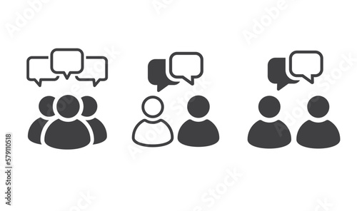 Speaking people, icon, vector. Chat, dialog bubble.