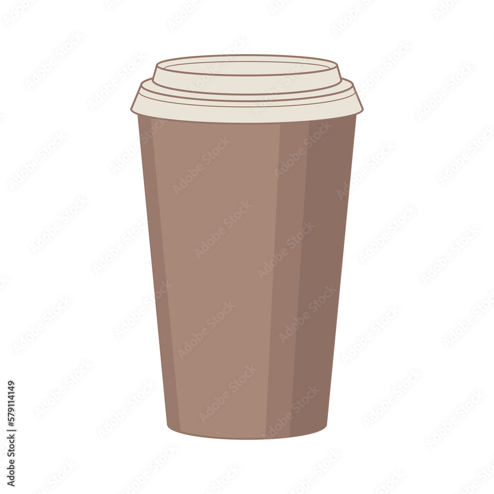 Glass of coffee to go. Craft paper coffee cup. Illustration on transparent background Glass of coffee to go. Craft paper coffee cup. Illustration on transparent background