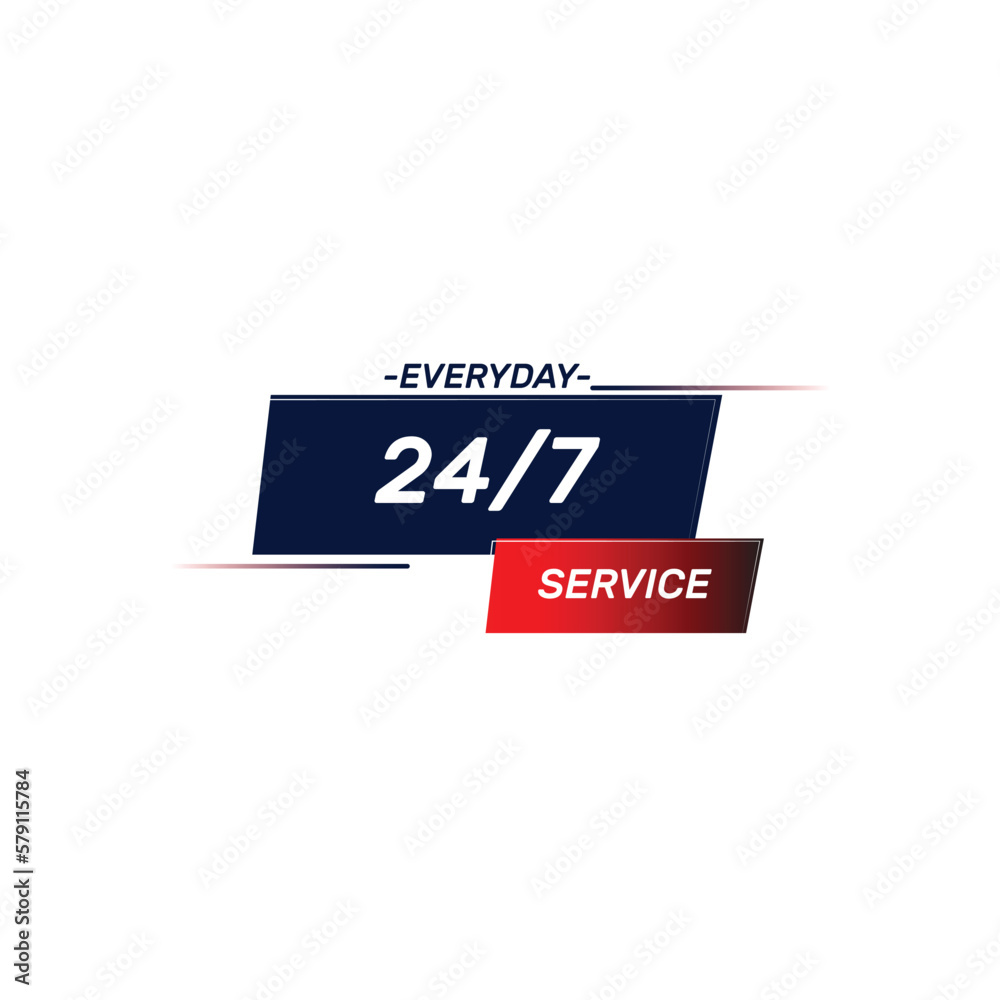 Free vector everyday 24 hours service banner design illustration Free vector everyday 24 hours service banner design illustration