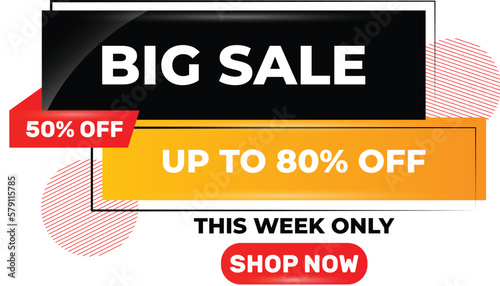 Colorful big sale composition with flat design illustration