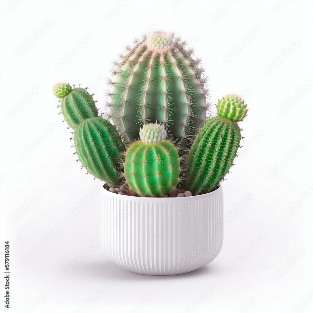 Aloe in pot. Minimalistic style. Generative AI Aloe in pot. Minimalistic style. Generative AI