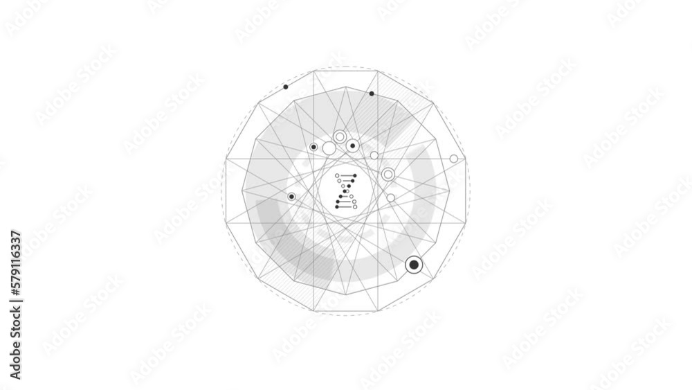 Looped animation of DNA symbol in polygonal composition HUD element. Looped animation of DNA symbol in polygonal composition HUD element.