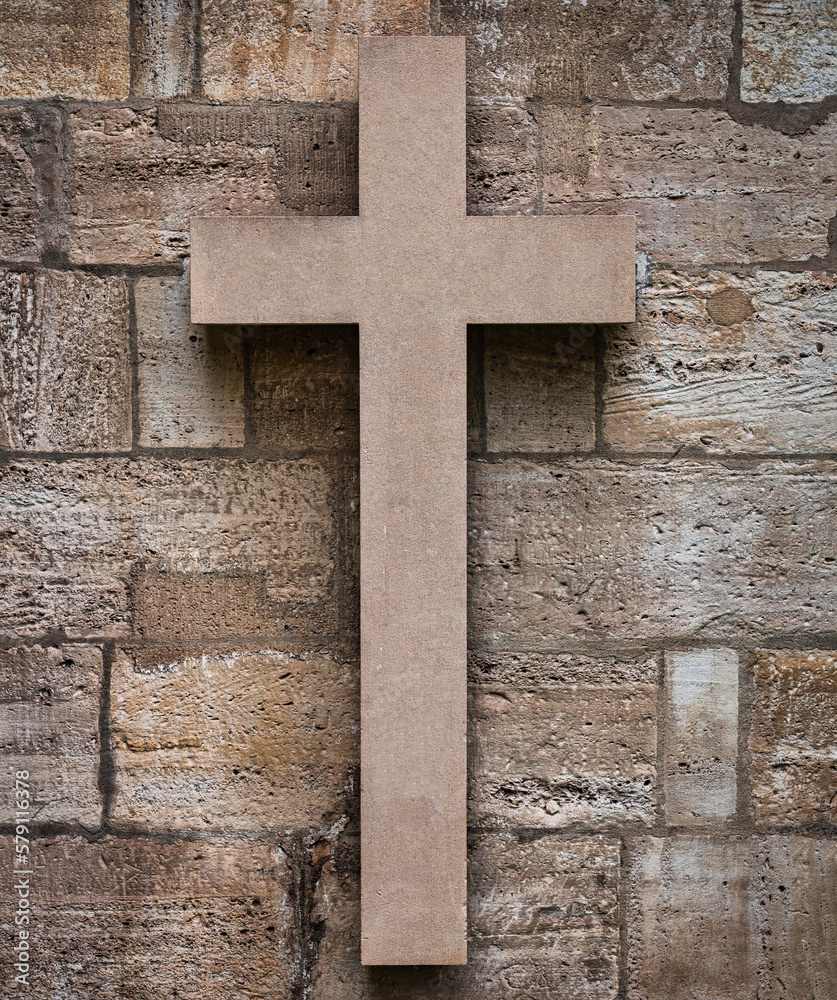 Christliches Kreuz aus Stein