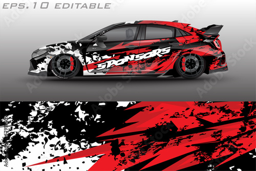 abstract motif sports car wrap livery design