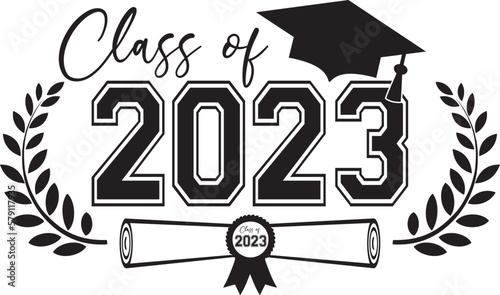 Class of 2023 Emblem with diploma and cap