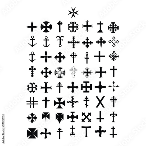 set of crosses icons