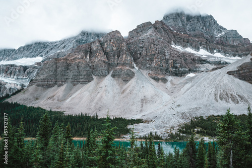 Crowfoot mountain in Alberta, Canada with stunning turquoise water