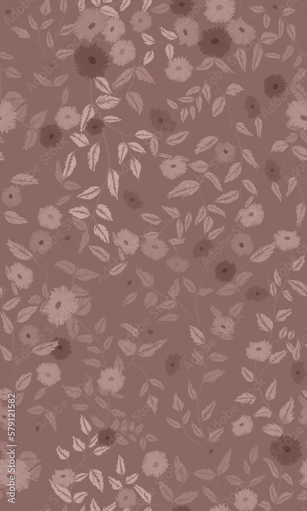 Brocade silk florals seamless pattern