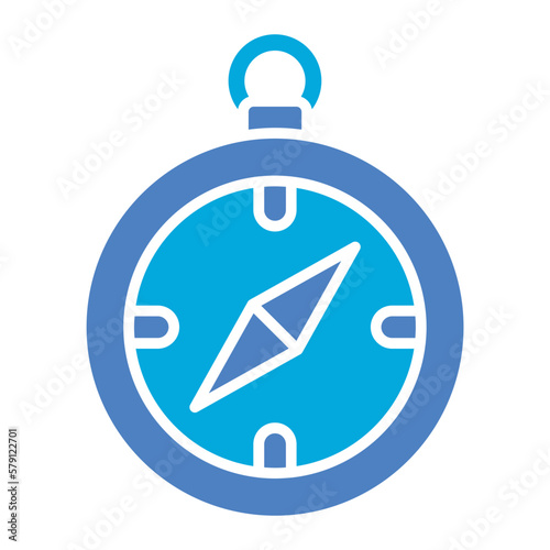 Compass Glyph Two Color Icon