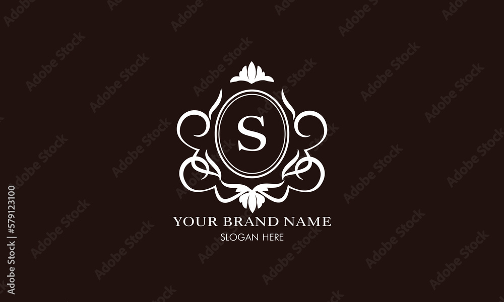 Vector illustration of letter S logo template. Classic floral monogram with decorative elements. Vector illustration of letter S logo template. Classic floral monogram with decorative elements.