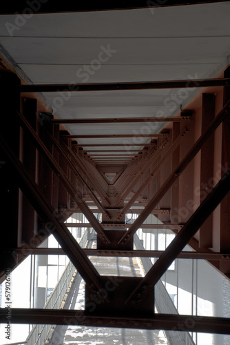 Architecture of a Bridge from the underside. 