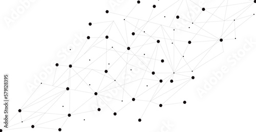 Black network. Abstract connection on white background. Network technology background with dots and lines for desktop. Ai system background. Abstract data concept. Line background, network technology