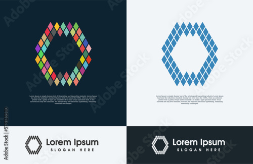 Letter O bit creative and colorful logo