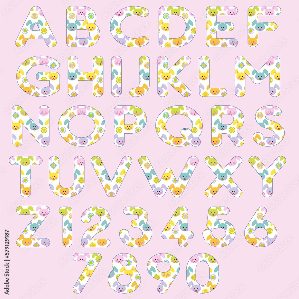 Easter bunny pattern alphabet Easter bunny pattern alphabet