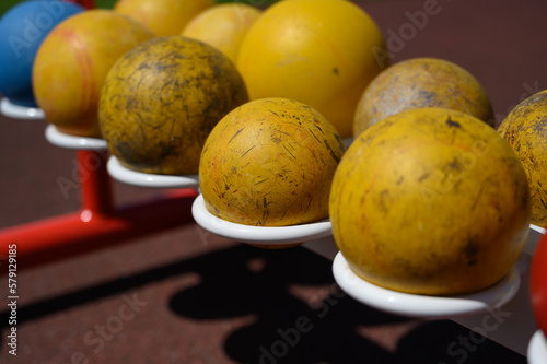 Shot put, track and field equipment