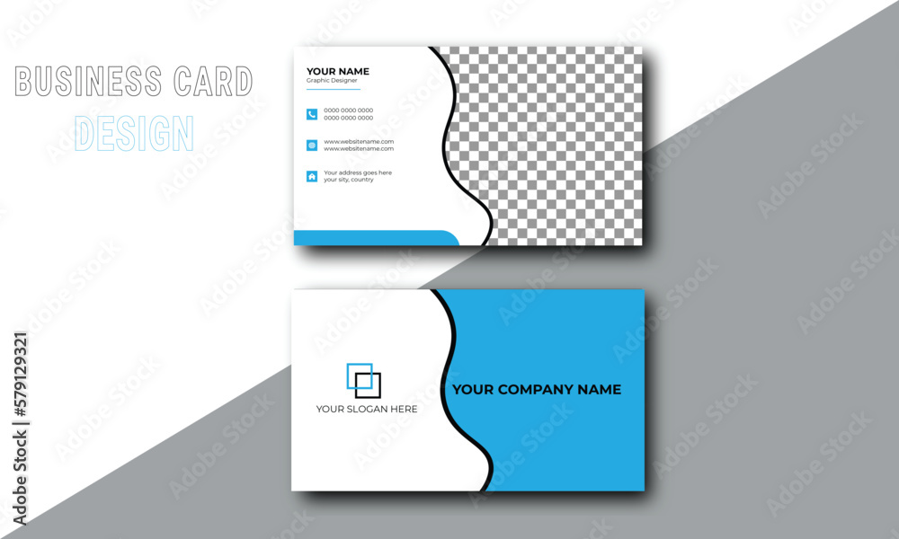 Modern and simple business card design professional business card design with image holder.Personal visiting card with company logo. 